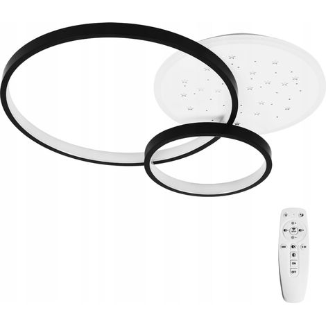 Moderne schwarze LED-Deckenpendelleuchte mit Fernbedienung fürs Schlafzimmer (1/5)