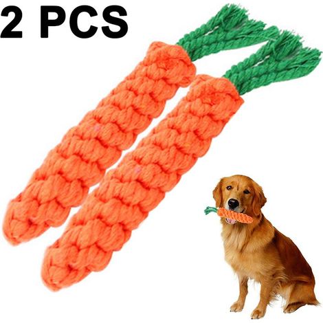 Jouet en corde pour chiots, en coton naturel, pour l'entretien des dents et le nettoyage des dents. Jouet d'entraînement pour chiens avec nœud et balle. (1/4)