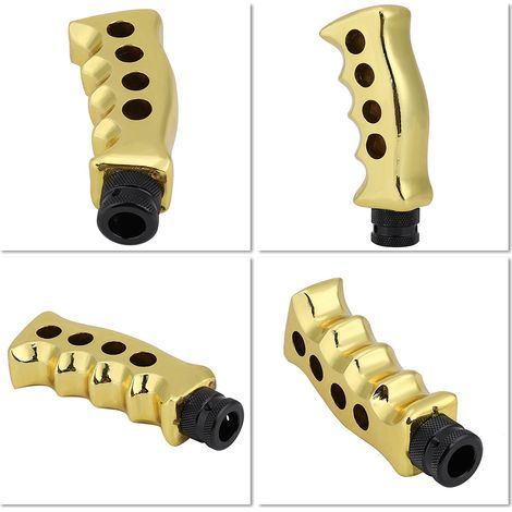 Bouton levier de vitesses auto transmission manuelle universel poignée pistolet couteau résine doré 127x46mm 3 adaptateurs 8/10/12mm 3 vis 1 clé sans verrou (1/5)
