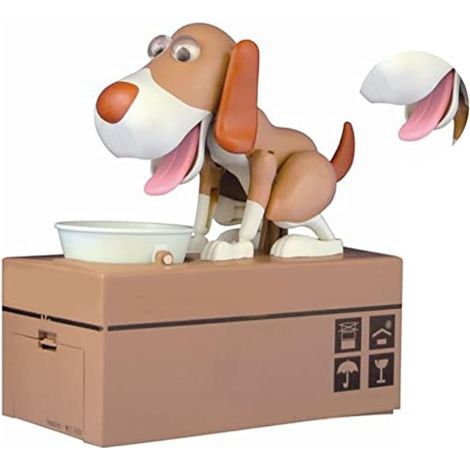 Tirelire en forme de chien de dessin animé, tirelire attrayante pour économiser de l'argent, marron, taille unique (1) (1/4)