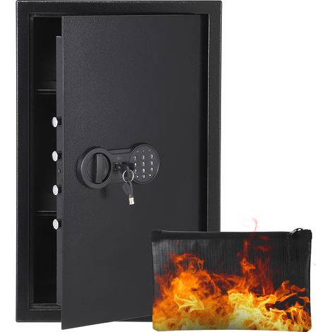 Coffre-fort en acier ignifuge/étanche – Serrure digitale & double clé – Sécurité argent, bijoux, documents, passeports – Maison/bureau – FD-6038HC 600×380×310mm (1/5)