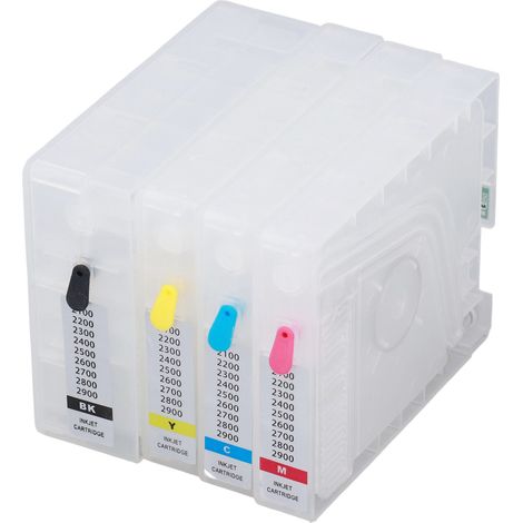 Lot de 4 cartouches d'encre pour imprimante Canon MAXIFY IB4050, IB4150, MB5050, MB5150 - Kit d'accessoires compatible, remplacement haute capacité, noir et couleur. (1/5)