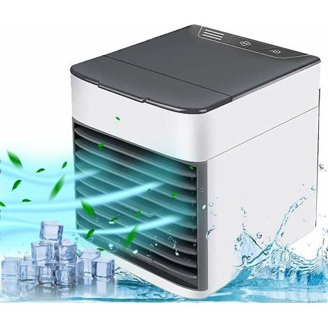 Portable 3-in-1 mini air conditioner with fan, cooler, humidifier, and purifier functions. Adjustable with three operating speeds.