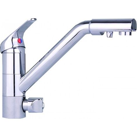 Orion – Robinet 3 voies COSMO pour osmoseur – 3 sorties d'eau – Eau froide, chaude et purifiée – Flexibles inclus (1/2)
