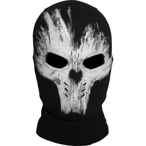 couvre-chef Crne Fantme Masque Intgral Crne Noir Coupe-vent Et Anti-poussire Masque D'quitation Moto Halloween Cosplay Fte Cyclisme Randonne Ski (1/4)