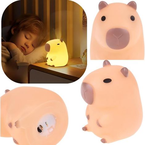 Weiche Silikon-Nachtlampe für Kinder, batteriebetrieben, Capybara, 11 cm