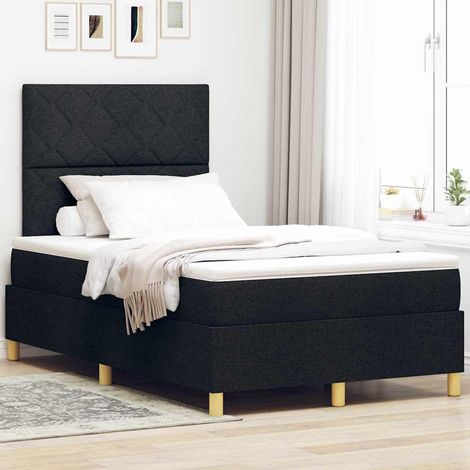 Boxspringbett mit Matratze Schwarz 120 x 190 cm Stoff