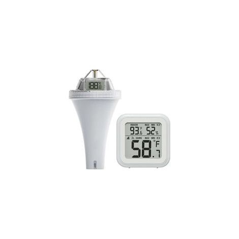 Kabelloses Schwimmthermometer mit dreifachem LCD-Bildschirm, Außenwassertemperaturmonitor für Schwimmbäder, Aquarien und Teiche (1/4)