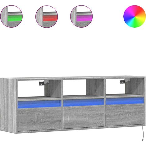 Maison Exclusive - TV-Wandschrank mit LED-Beleuchtung Grau Sonoma