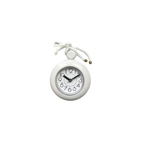 Horloge de salle de bain design en plastique, mouvement à quartz, blanche, Ø 115 mm (1/5)