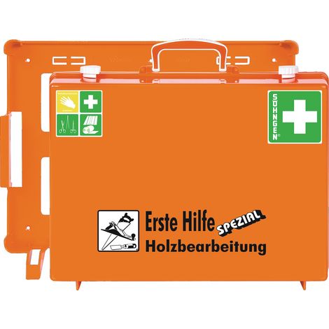 Erste Hilfe Koffer Beruf SPEZIAL Holzbearbeitung B400xH300xT150ca.mm orange (1/5)