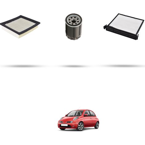 Kit tagliando 3 filtri compatibile con Nissan Micra III (k12) 1.0 16v 48kw Dal 2003 al 2010 (1/4)