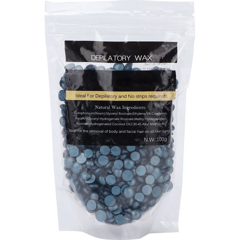Perles de Cire Dépilatoire Professionnelle - Épilation Visage, Aisselles, Jambes - 100g Bleu Rétro (1/5)