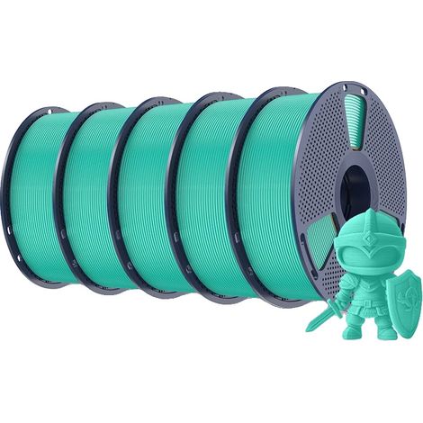 Filament PLA, 5 Rouleaux, Biodégradable, Vert menthe (1/2)