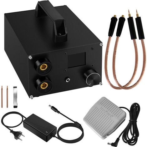 Portable dual-pulse spot welder for supercapacitors, high power, 1.8-inch digital LCD screen, 250 power levels, adjustable stand, 0.3 mm nickel sheet (1/5)