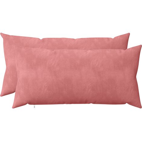 Housse de coussin 2 pcs HEERLEN Rose 40 x 70 cm Velours vidaXL (1/5)