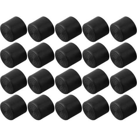 Schwarze PVC-Stuhlbeinkappen mit Kratzschutz – 20er-Pack, 22 mm Durchmesser, für Tisch- und Stuhlbeine