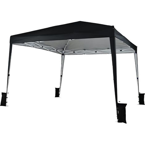 Adjustable Waterproof Pop-Up Gazebo, 3x3m, Black