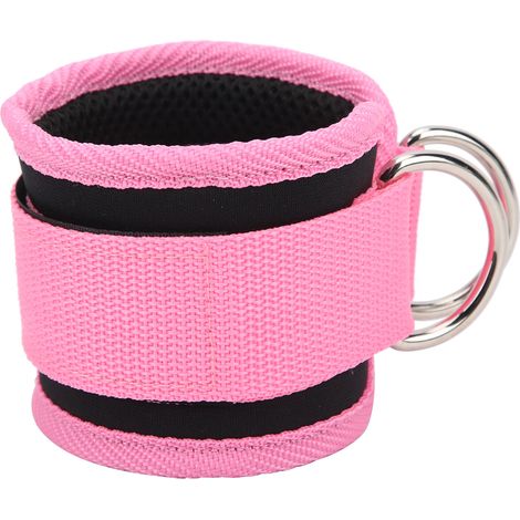 Fitness-Knöchelriemen für Kabelzugmaschinen, doppelter D-Ring, verstellbare Neopren-Knöchelriemen (Pink) (1/5)