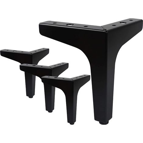 4 Stück Möbelfüße 15cm Bettbeine Tschbeine mit Schrauben für Sofa Schrank Stuhl Schwarz (1/5)