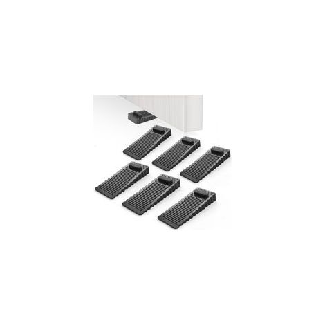 Cale Porte Sol PVC 6 Pièces Réglable en Hauteur et Empilable, Bloque Porte pour Tous Types de Portes et Sols - Noir (1/5)