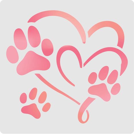 Empreinte Coeur Pochoirs Modèle De Décoration 30x30cm en Plastique Animal Empreinte Dessin Peinture Pochoirs Carré Pochoirs Réutilisables pour Peinture sur Sol en Bois (1/5)
