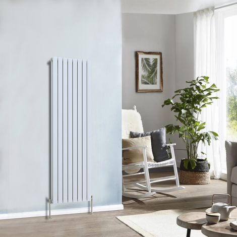 Designer Radiator 1600x544mm Double Flat Panel Vertical White (1/5)