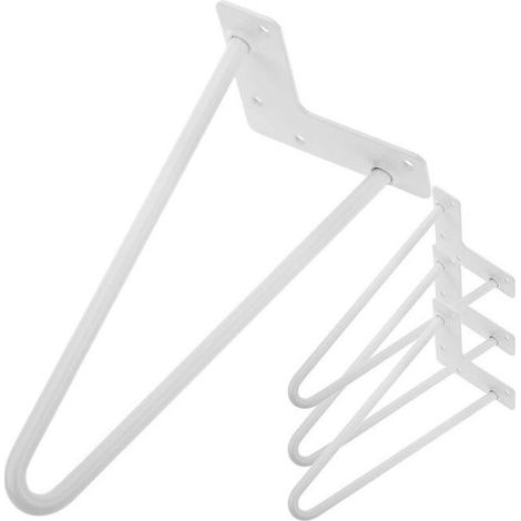 Pieds de table pour meubles et bureau en acier 2 tiges 30 cm blanc 4-pack (1/4)