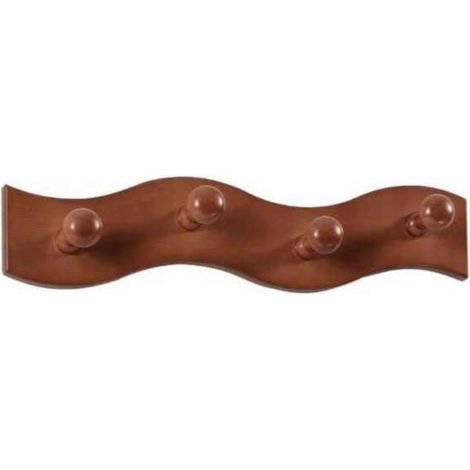 Percha mod. 154 de pared clasico 4 colgadores varios colores para elegir 13 cm(alto)55cm(ancho)8 cm(largo) Color Roble (1/3)
