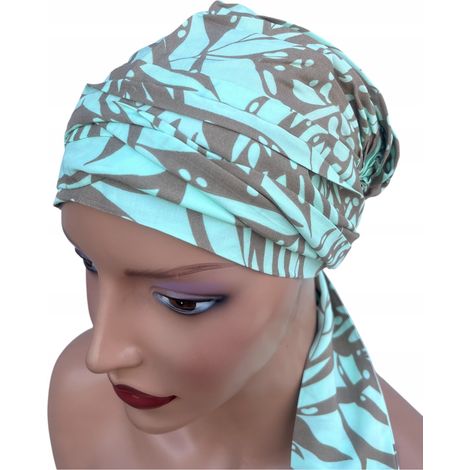 Pañuelo para la cabeza Lara 456 para mujer, hecho de bambú, transpirable incluso después de la quimioterapia. (1/5)