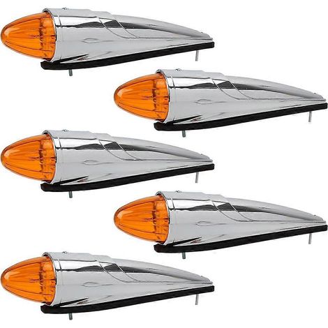 Lot de 5 feux de gabarit de toit ambrés à 17 LED 12 V pour camions poids lourds, conformes aux normes DOT (1/5)