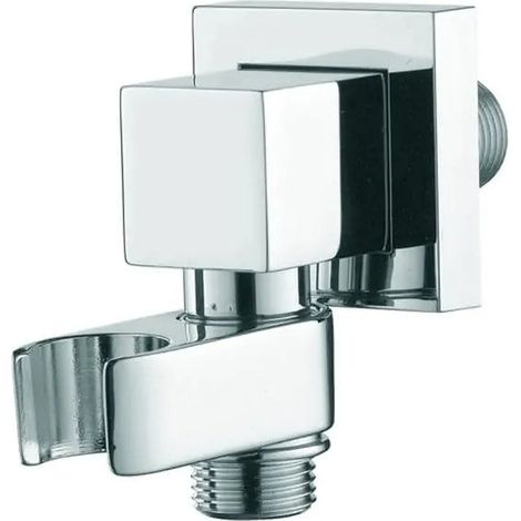 Bossini - Supporto Doccia Quadro Girevole Con Presa D'Acqua In Ottone Cromato
