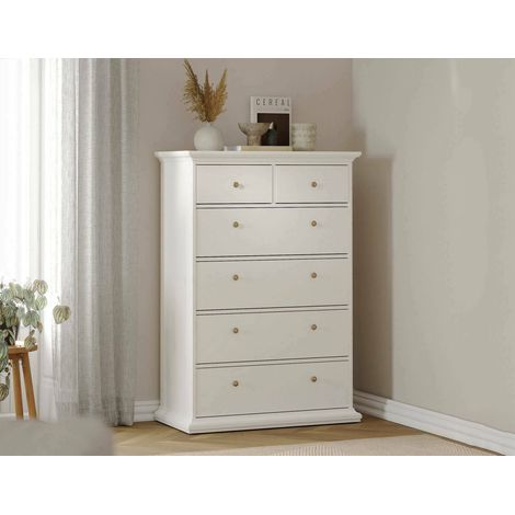 Dmora - Cajonera Gaetana, Cómoda multiusos, Cómoda de dormitorio, Gabinete con cajones, 96x49 h139 cm, Blanco (1/5)