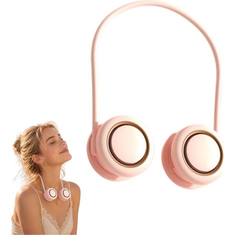 Ventilateur de cou sans pales 2000 mAh, pliable, rotation à 360° (rose) (1/5)