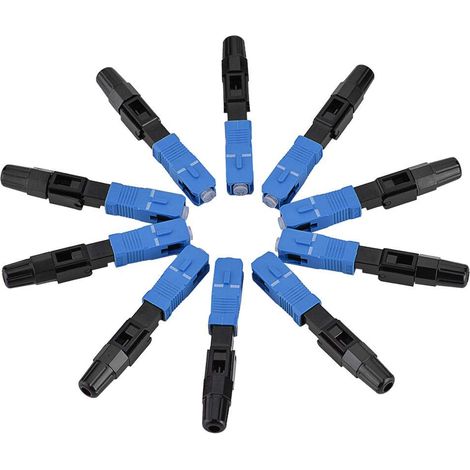 Confezione da 10 pezzi di connettori rapidi SC/UPC per fibra ottica, adattatori monomodali per FTTH/ODF. (1/4)