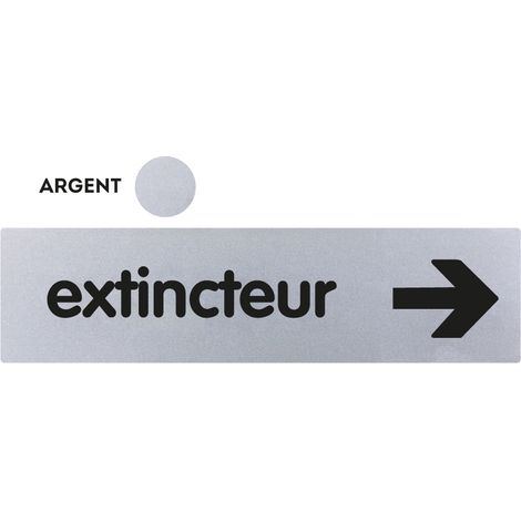 Plaque de porte Extincteur flèche droite - Classique argent 170x45mm - 4320618