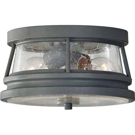 Elstead Chelsea Harbor - Plafoniera da esterno a incasso 2 luci Storm Cloud IP44, E27 (1/4)