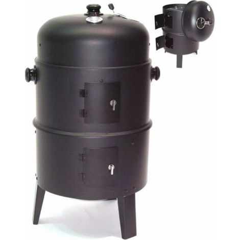 3in1 BBQ Räucherofen Holzkohlegrill Räuchergrill Grilltonne Smoker 56512 Grill (1/5)