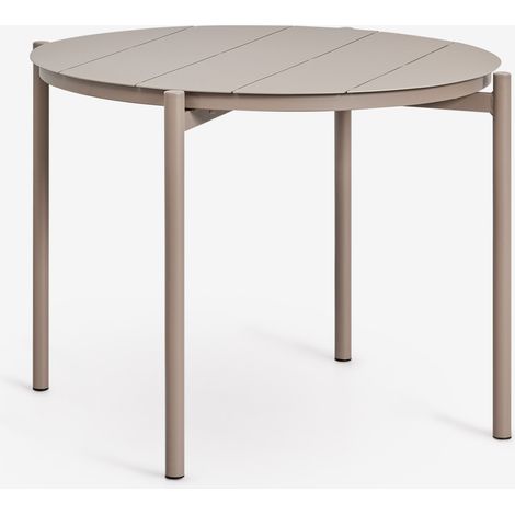 SKLUM Runder Gartentisch Ø110 cm aus Aluminium Elton Moka Braun