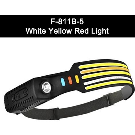 (F-811B-5) Lampe frontale à induction avec LED COB, rechargeable et dotée d'une batterie intégrée, idéale pour le camping, la pêche et la course à pied. (1/5)
