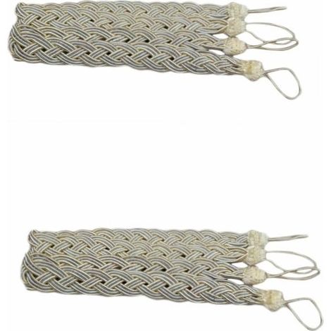 2 paires d'embrasses de rideau élégantes avec corde et clips de support. (1/3)