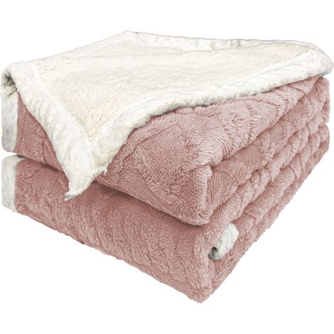 Manta Borreguillo Jacquard para Sofá Cama 130x160cm, 160x220cm y 220x240cm - Mantas Polar Reversible de Sherpa Gruesa, Calientes Super Suaves y Cómodas (1/5)