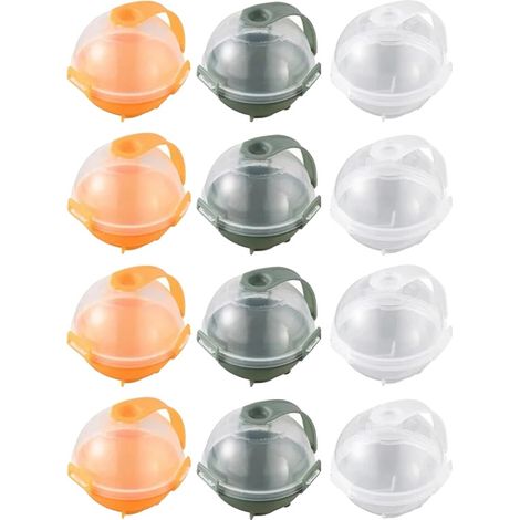Stampo per sfere di ghiaccio, in plastica riutilizzabile, con design a congelamento rapido, assortimento misto - 12 pezzi (1/2)