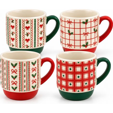Set 2 Tazzoni Latte Natale Tognana Holiday Mix con Scatola Regalo (1/4)