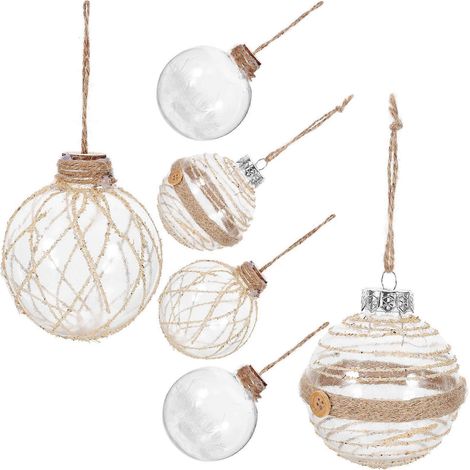 Boules de Noël transparentes à suspendre (lot de 6) (1/5)