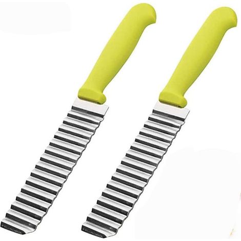 Coupe-Pommes De Terre Ondulé - En Acier Inoxydable - Pour Frites Et Légumes - 23 x 3 x 1,9 cm - 1 Pièce (1/5)
