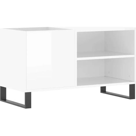 Mueble para discos práctico y clásico 85 x 38 x 48 cm acabado mate estilo industrial madera blanca brillante 020049117 (1/5)
