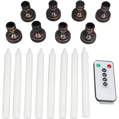 8 flammenlose, kegelförmige LED-Fensterkerzen mit (1/5)