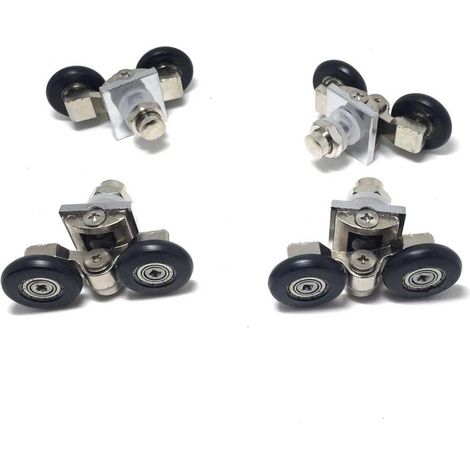 Shower Door Wheels 22 mm Shower Door Rollers 4 Pieces (2 Top + 2 Button) (1/5)