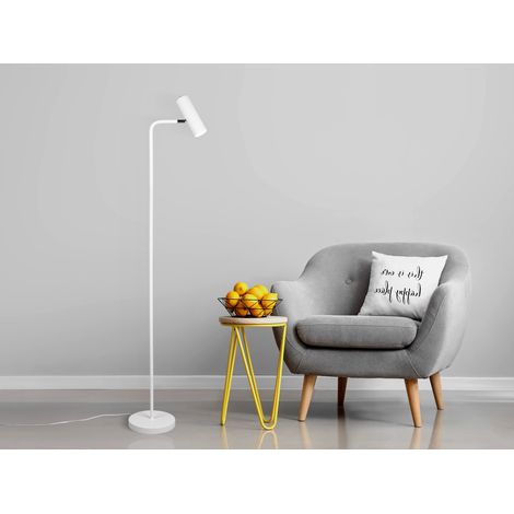 LED Stehlampe in Weiß matt, Spot schwenkbar, Höhe 151cm (1/5)